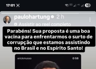Em apoio a candidato a deputado, Hartung fala em surto de corrupção no país e ES